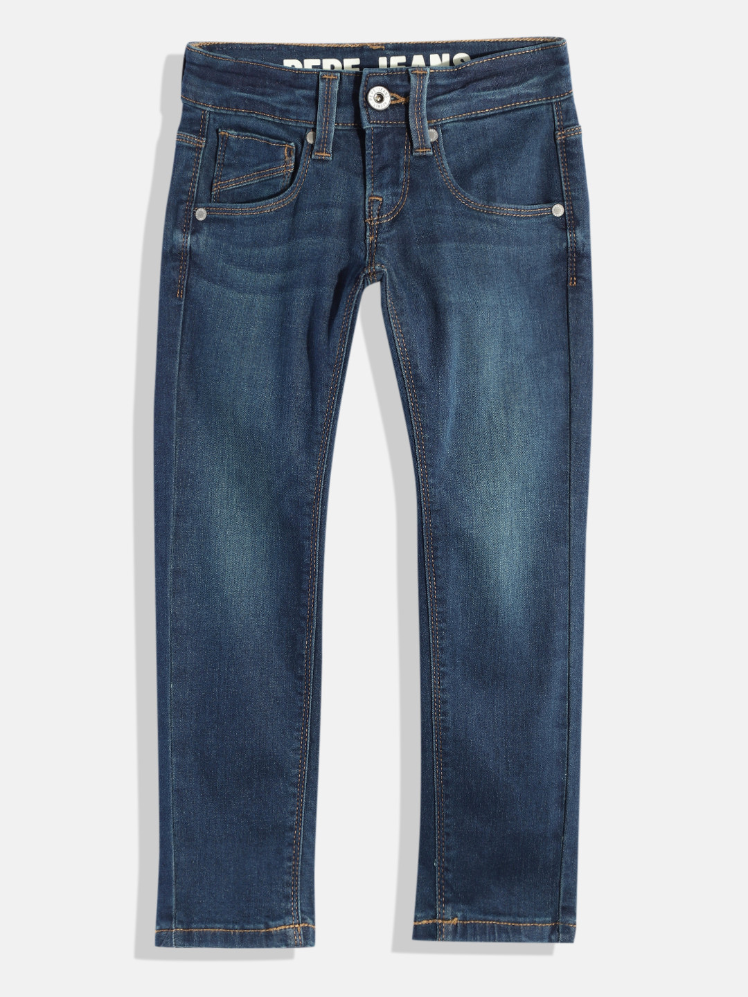 Pepe Jeans Boys Rio Cashed Slim Fit Mid-Rise Light Fade Stretchable Jeans