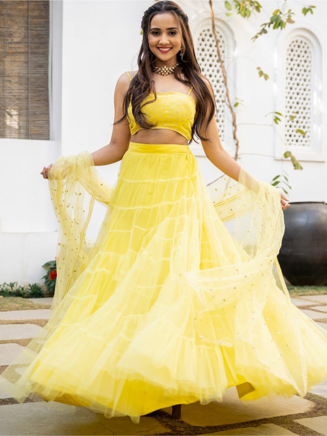 Lavanya The Label Yellow Embroidered Ready to Wear Lehenga & Blouse With Dupatta