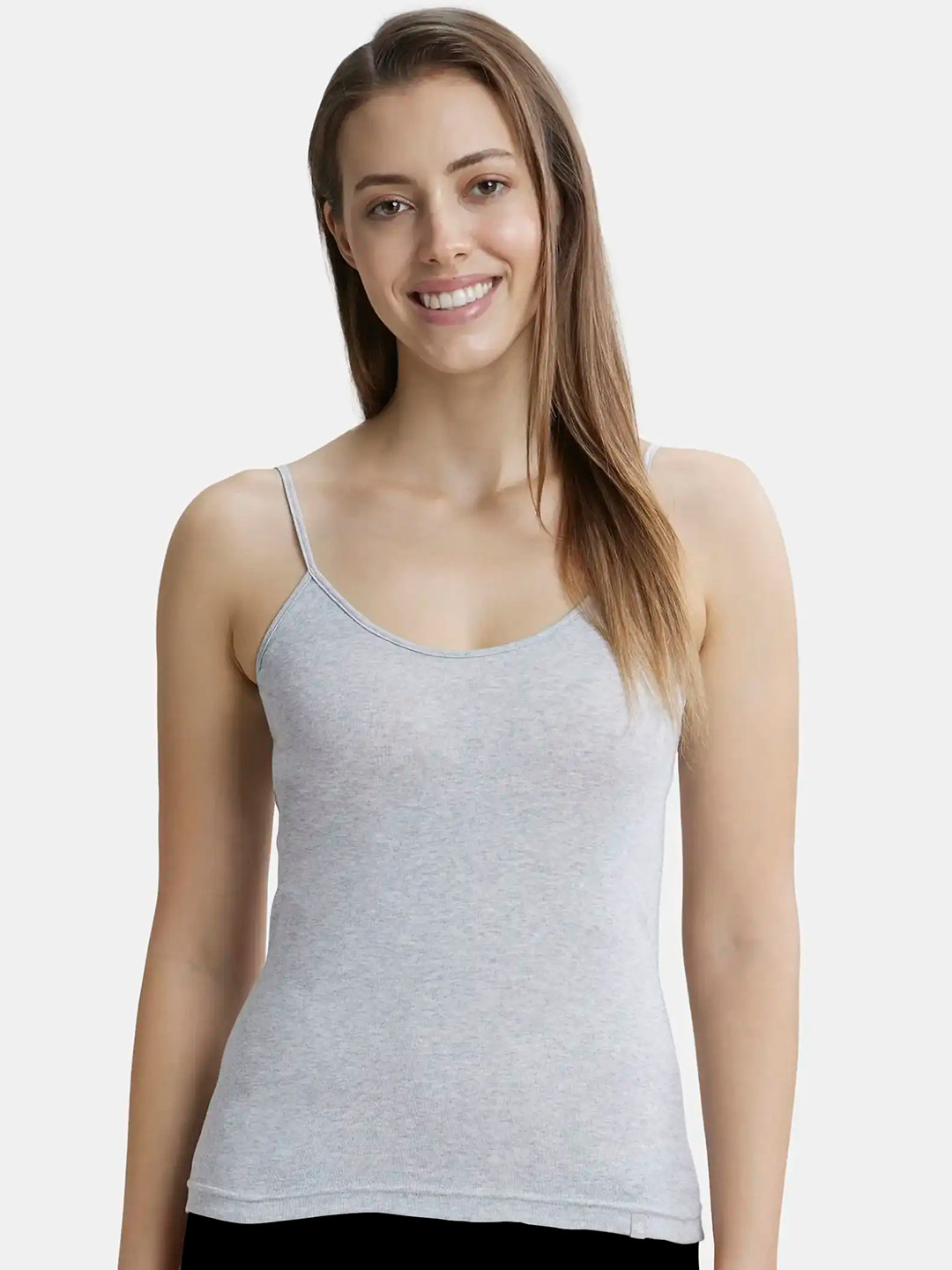 Jockey Super Combed Cotton Rib Camisole with Adjustable Straps and StayFresh Treatment -1487