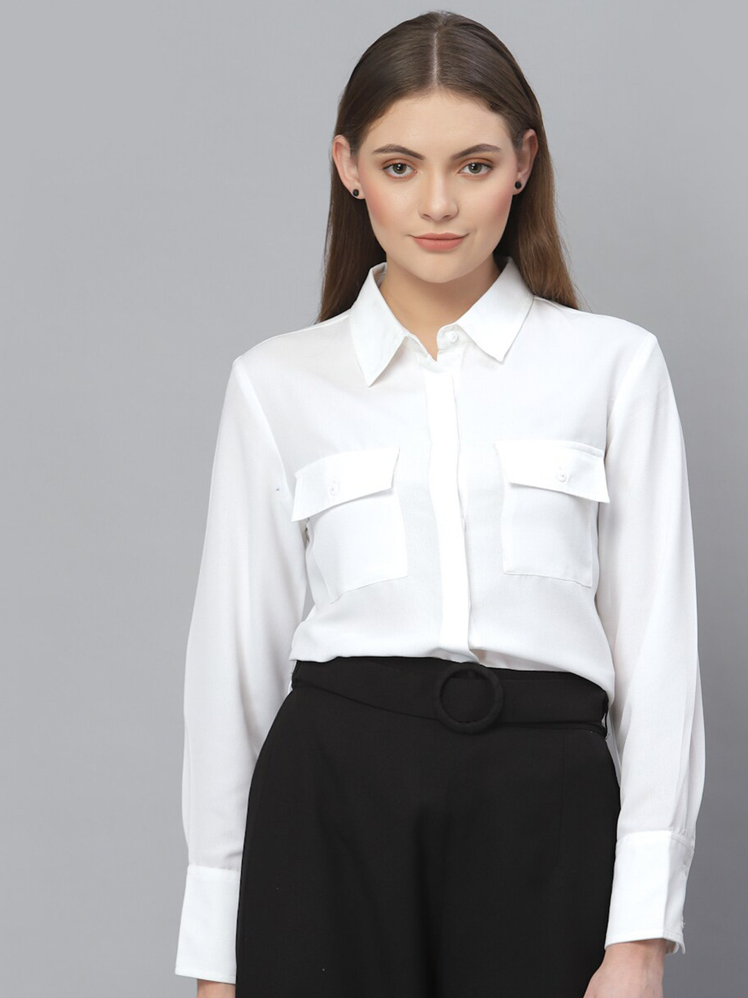 Style Quotient Women White Formal Shirt