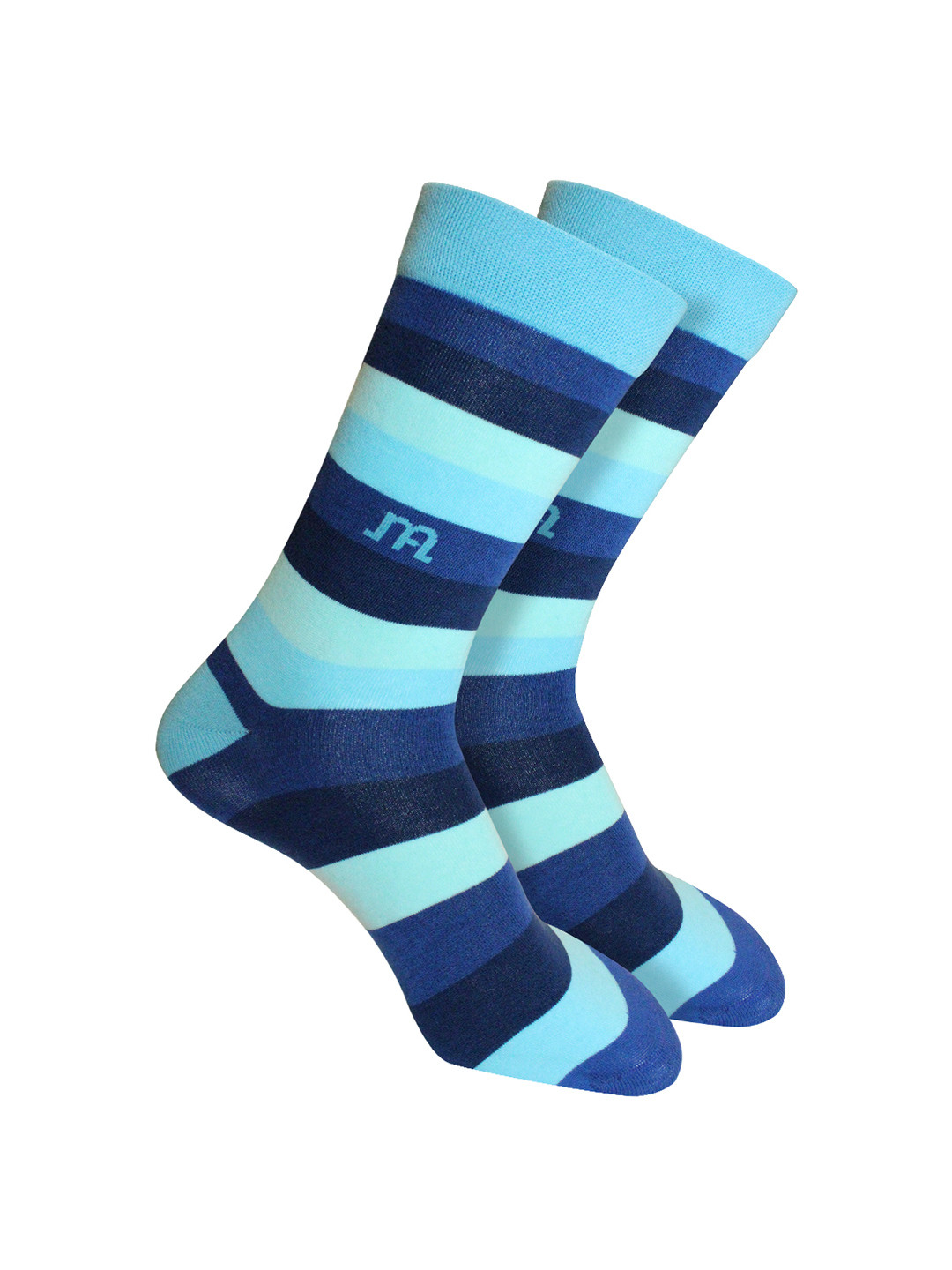 Man Arden Men Blue Arden Massive Marine Striped Cotton Calf Length Socks
