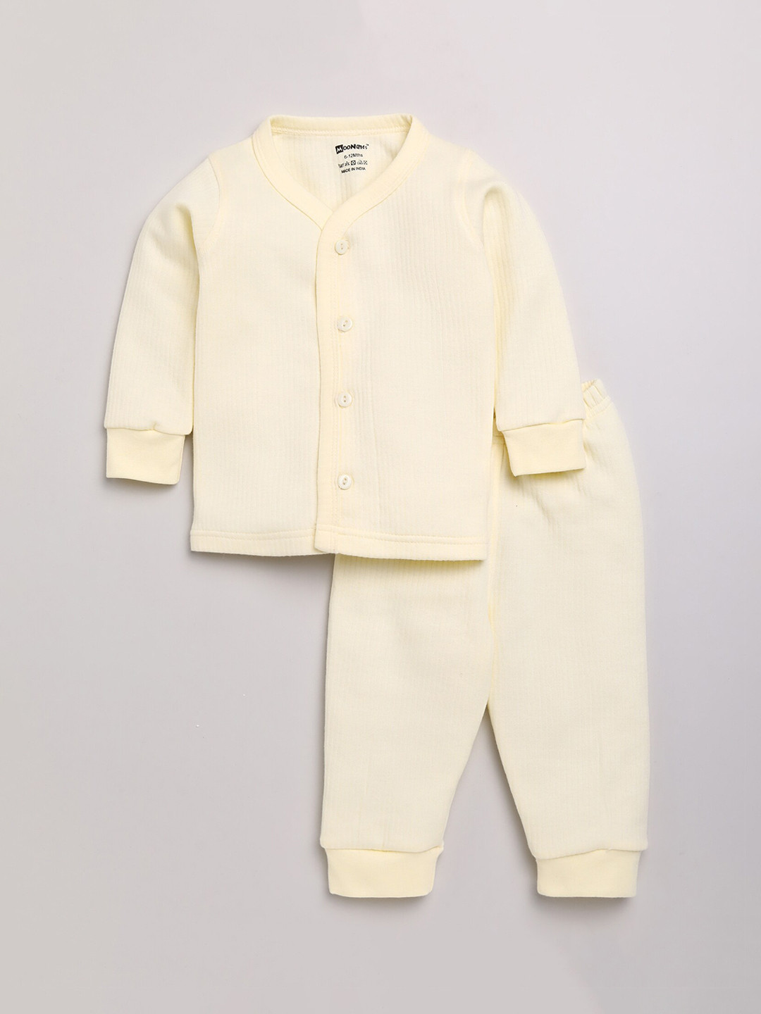 MooNKids Boy Lime Green Solid Cotton Thermal Set