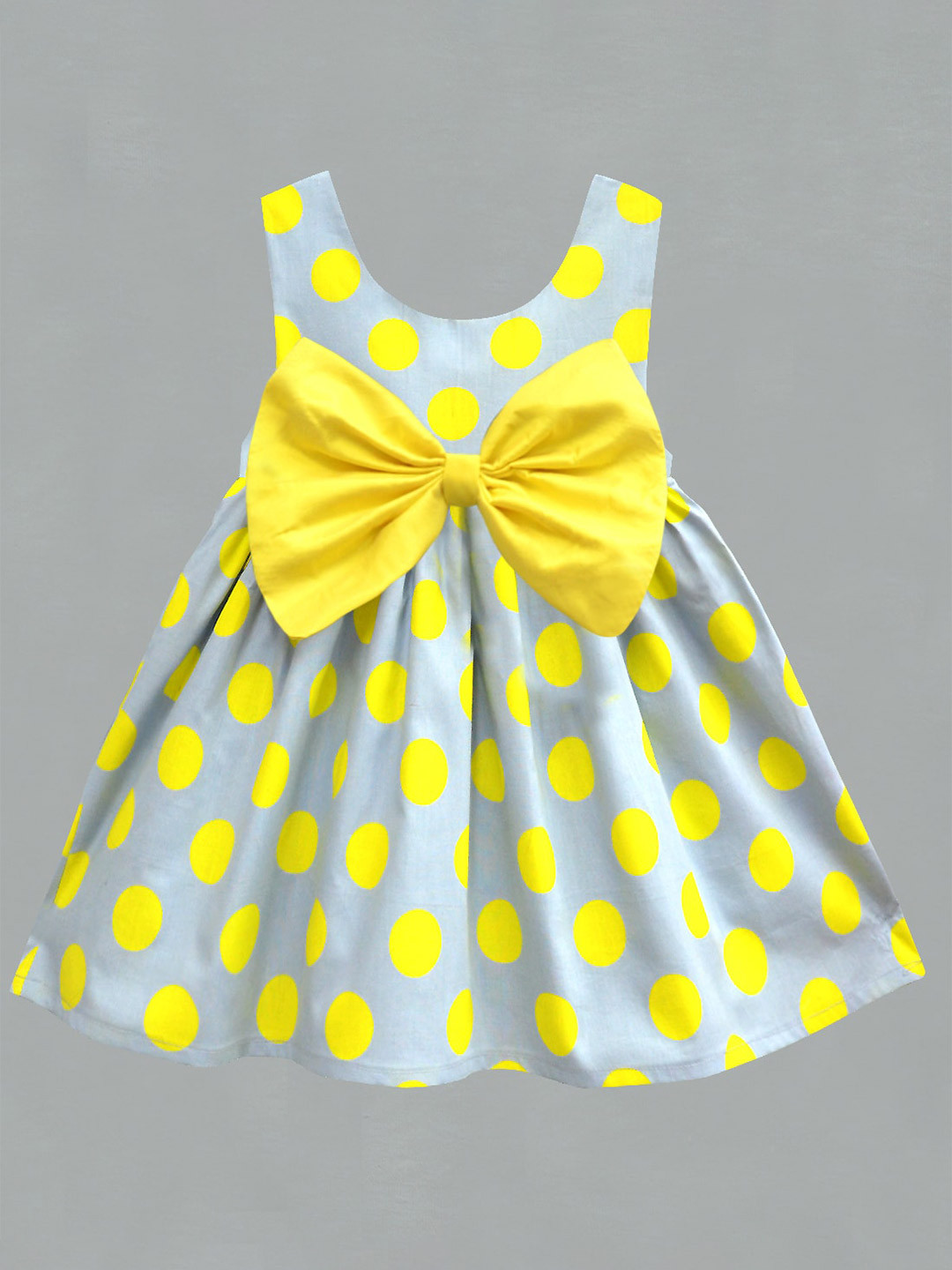 A.T.U.N. Girls Yellow Polka Dot Bow fit & flare Dress