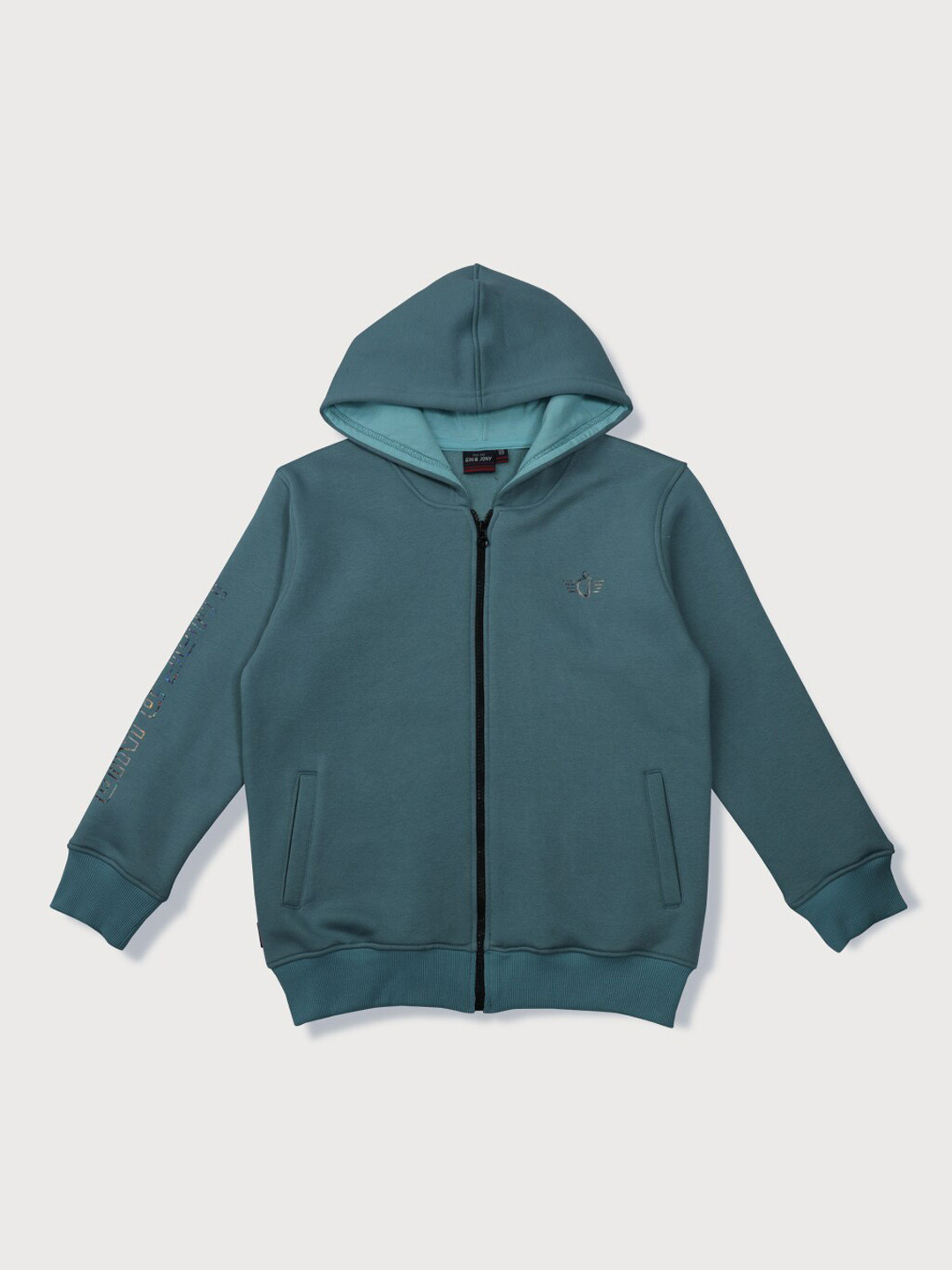Gini and Jony Boys Teal Full Sleeves Sporty Jacket