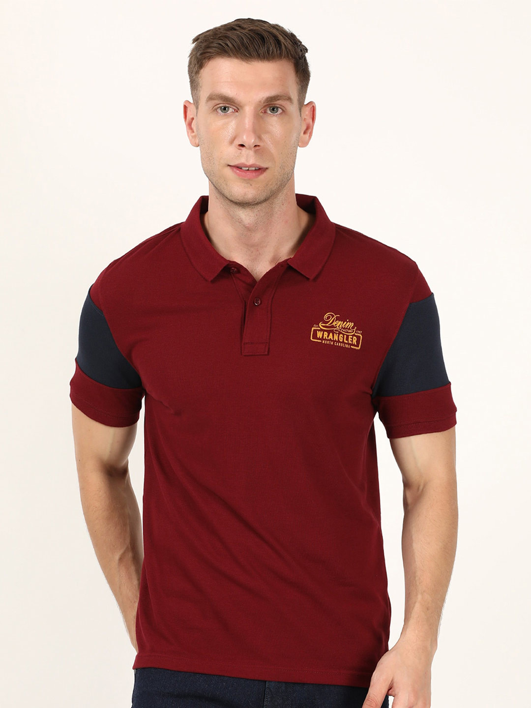 Wrangler Men Multicoloured Polo Collar T-shirt