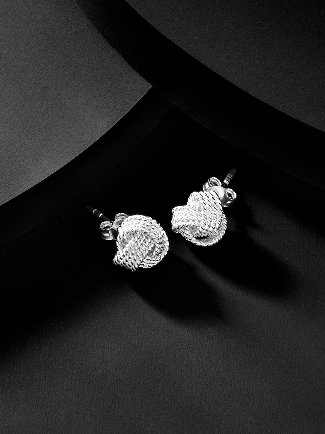 Silvora by Peora Silver-Toned Quirky Small Studs Earrings