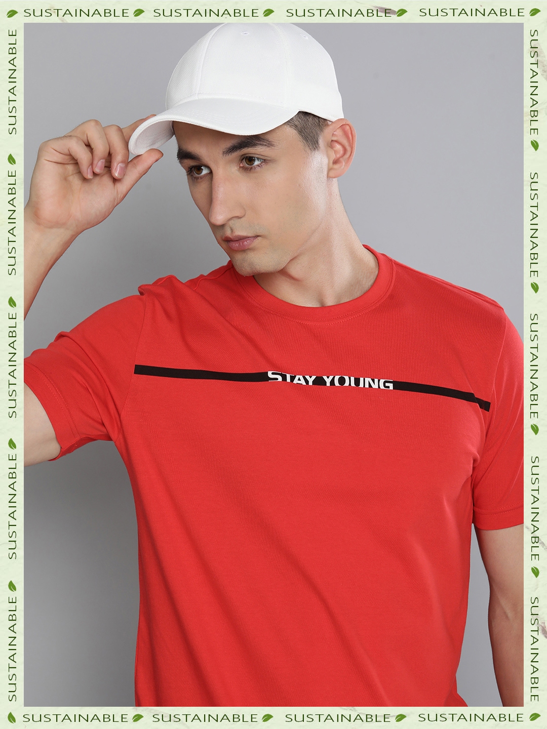 Printed 175 GSM Men Maroon Cotton Full Sleeve T Shirt, Round Neck