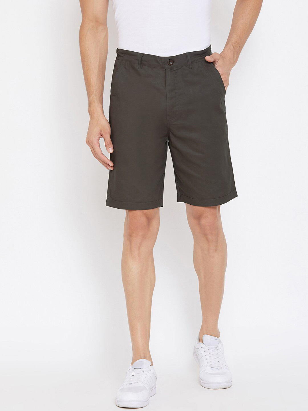 Hypernation Men Brown Cargo Regular Shorts