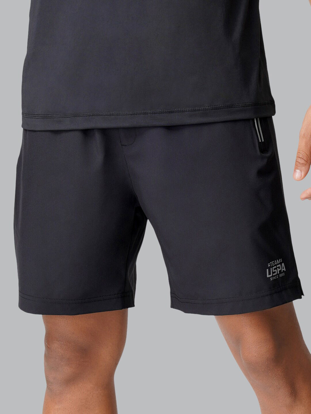 U S Polo Assn Men Black & White Athleisure Shorts