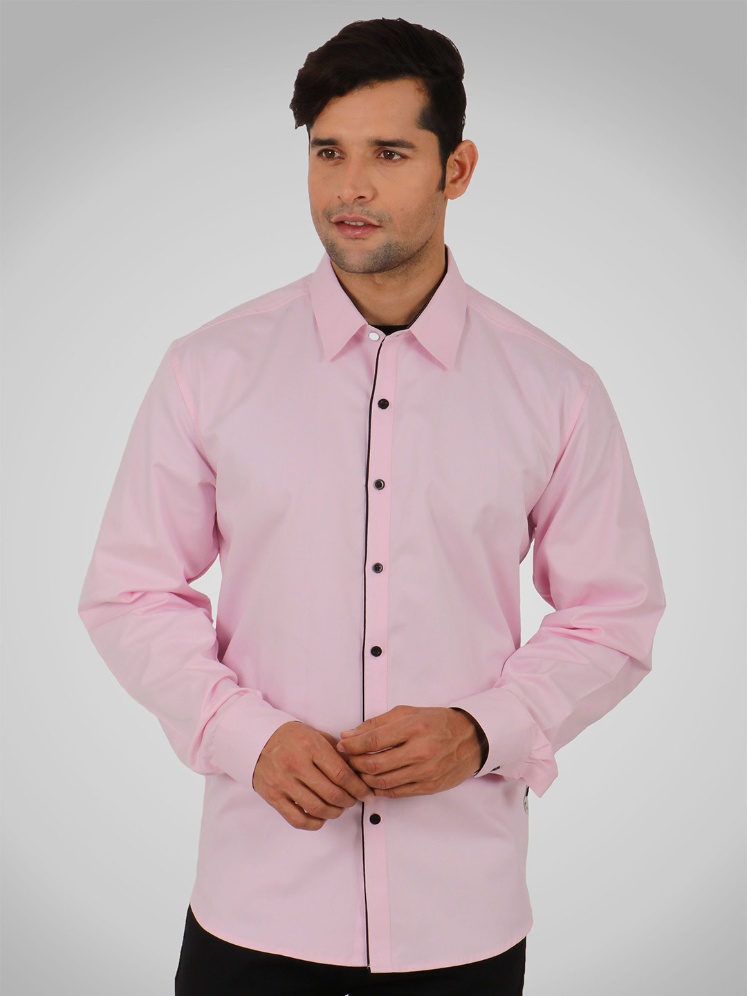 SHIRT THEORY Men Pink Comfort Casual Shirt