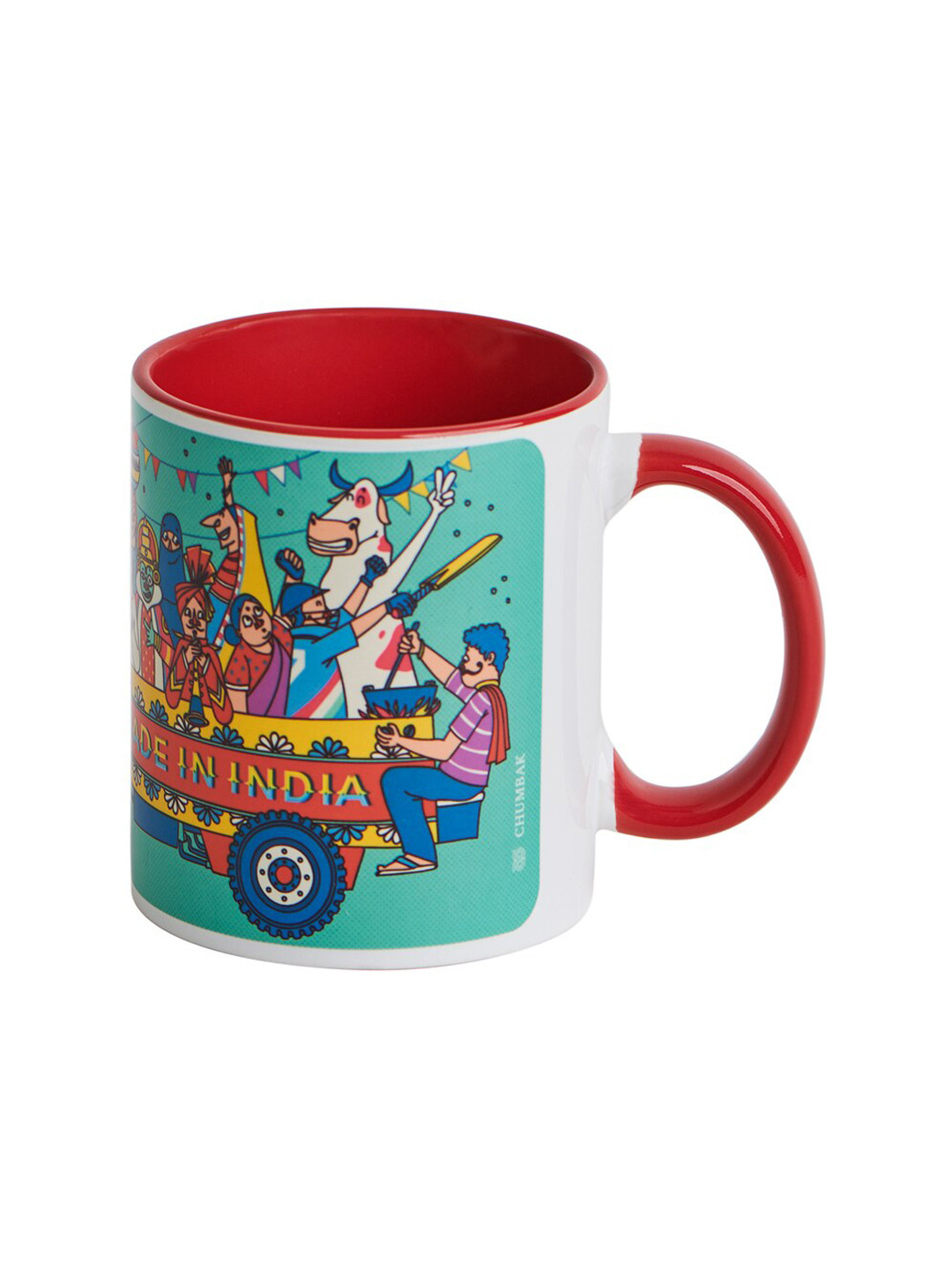 Chumbak Pack Of 2 White & Red Mugs Gift Set