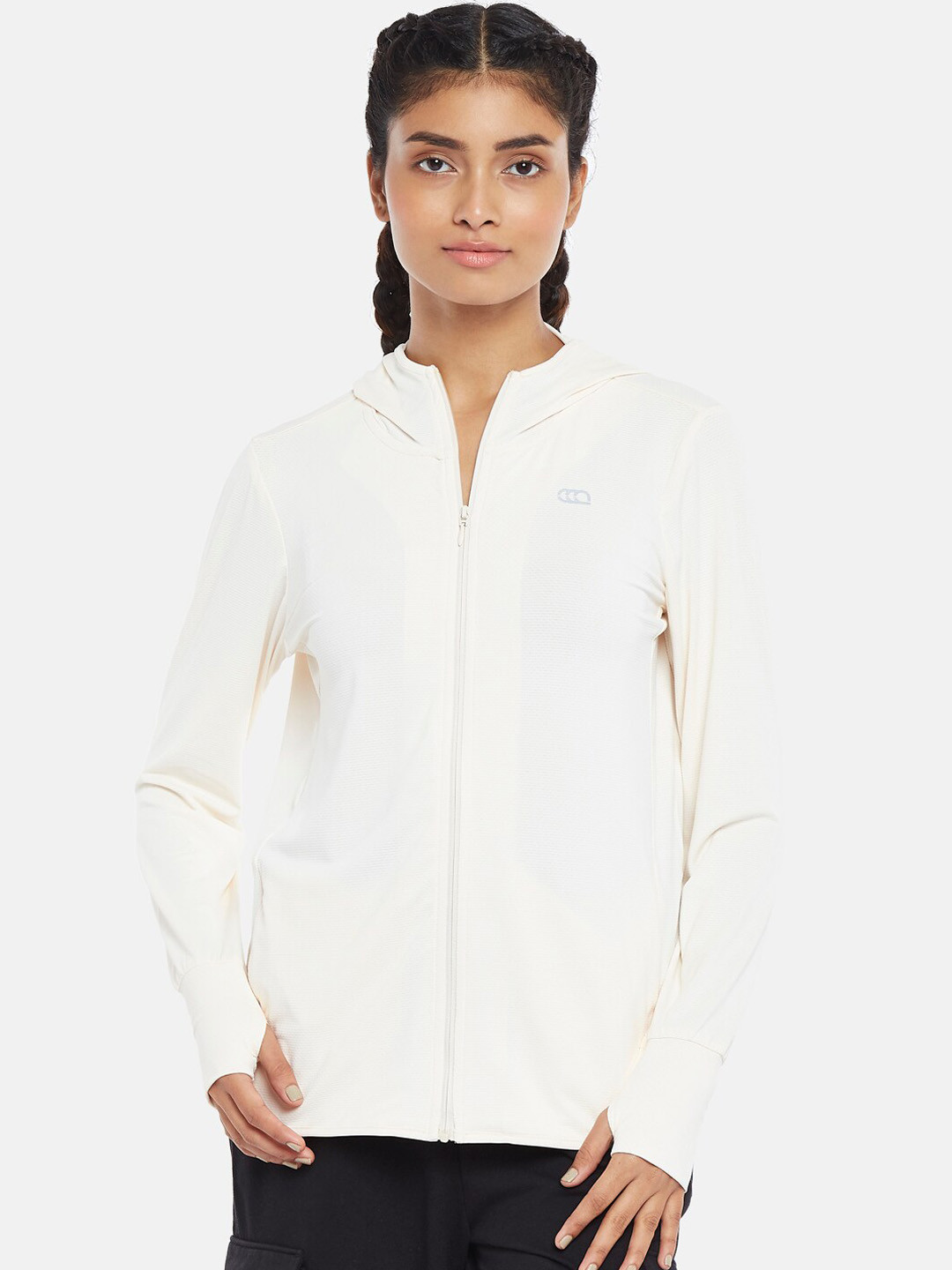 Ajile by Pantaloons Women Cream-Coloured Outdoor Sporty Jacket