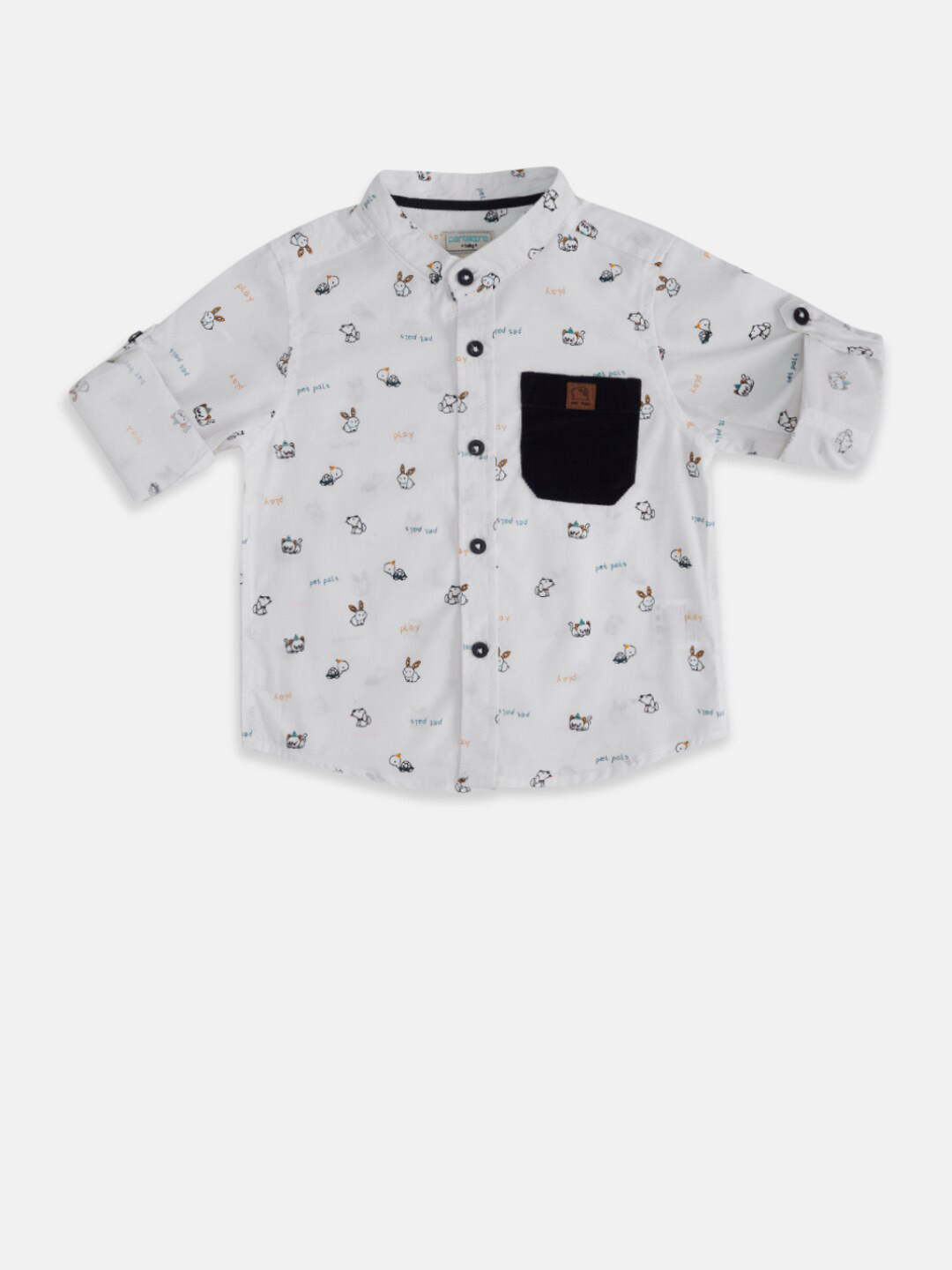 Pantaloons Baby Boys White Regular Fit Printed Casual Shirt