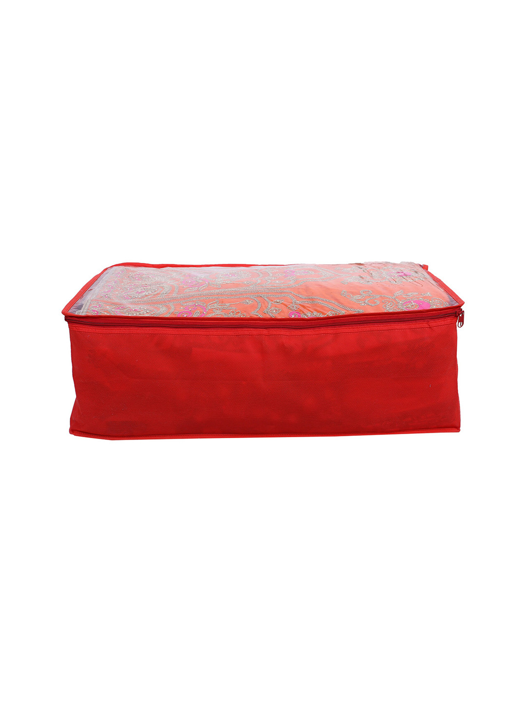 Home Fresh Red Solid Saree Organiser