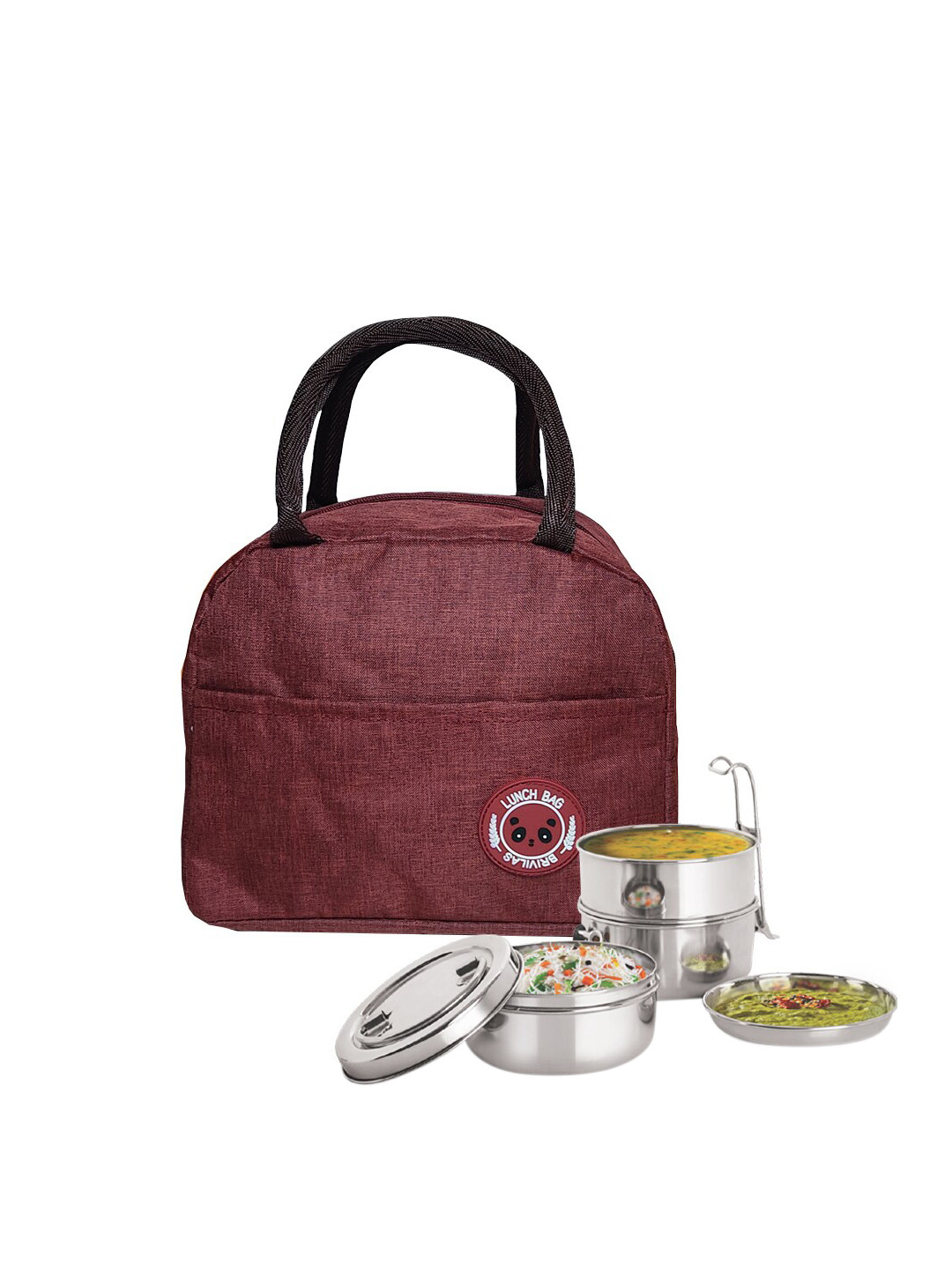 Queue Red & Black Solid Lunch Bag