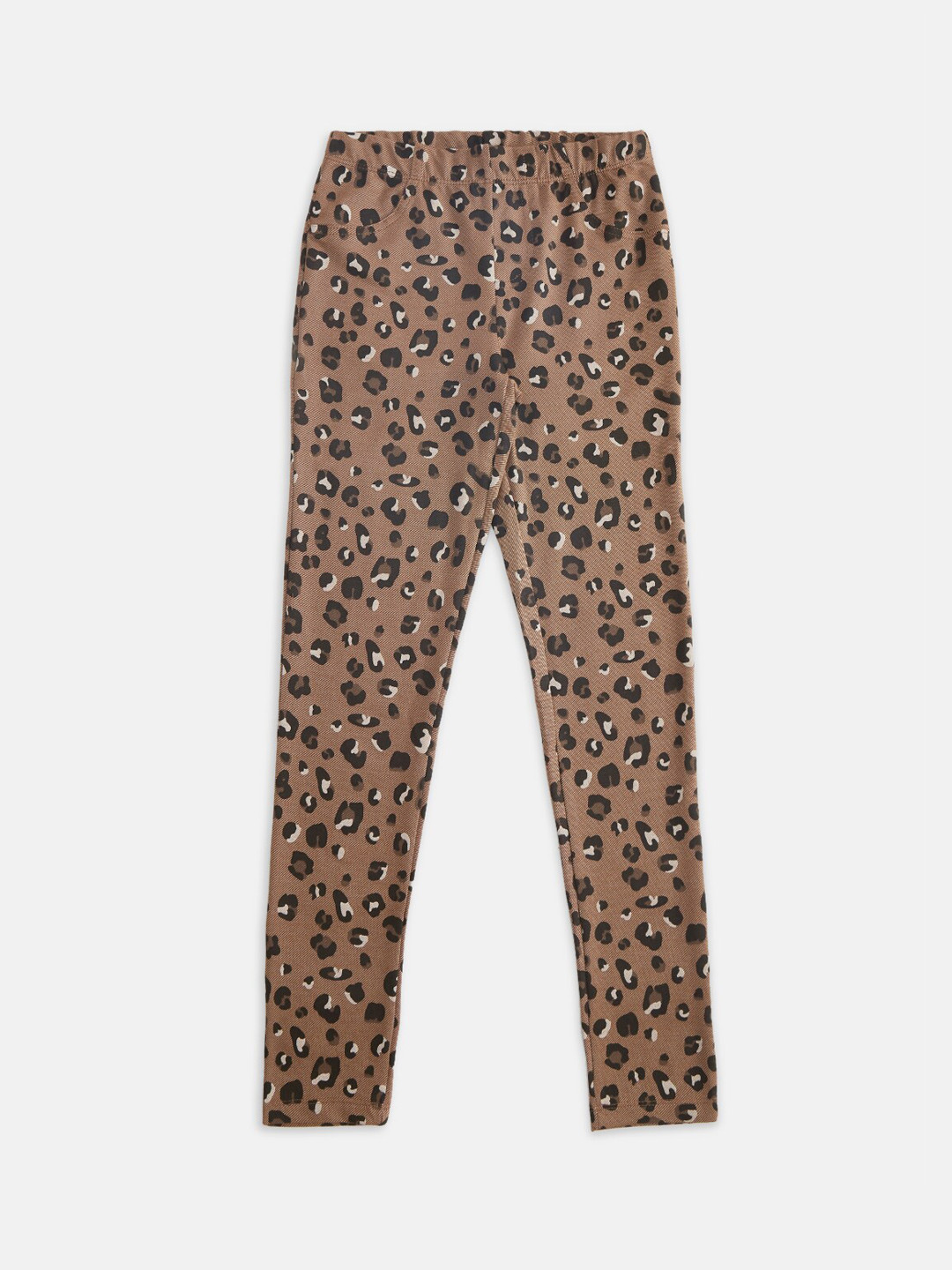 Pantaloons Junior Girls Brown Printed Churidar Length Leggings