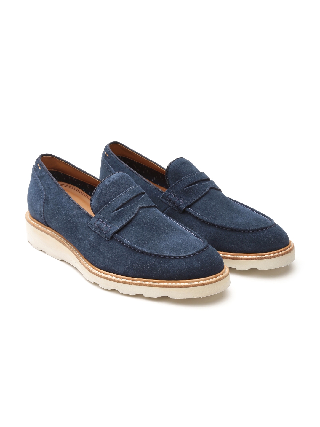 mens suede loafers navy