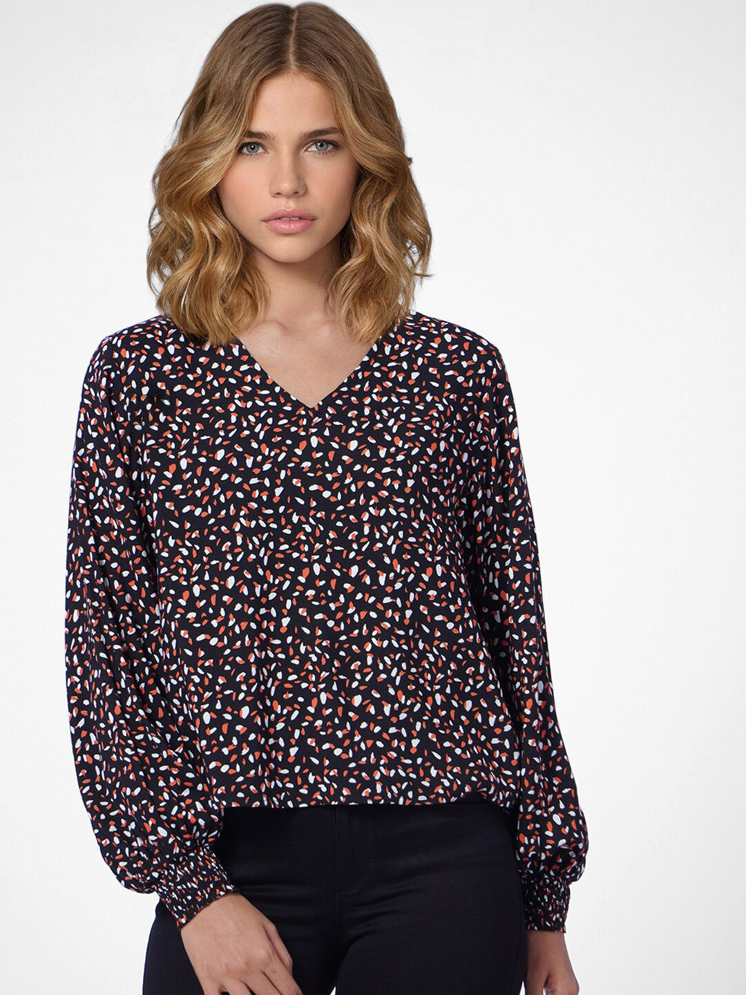 ONLY Brown Floral Print Top