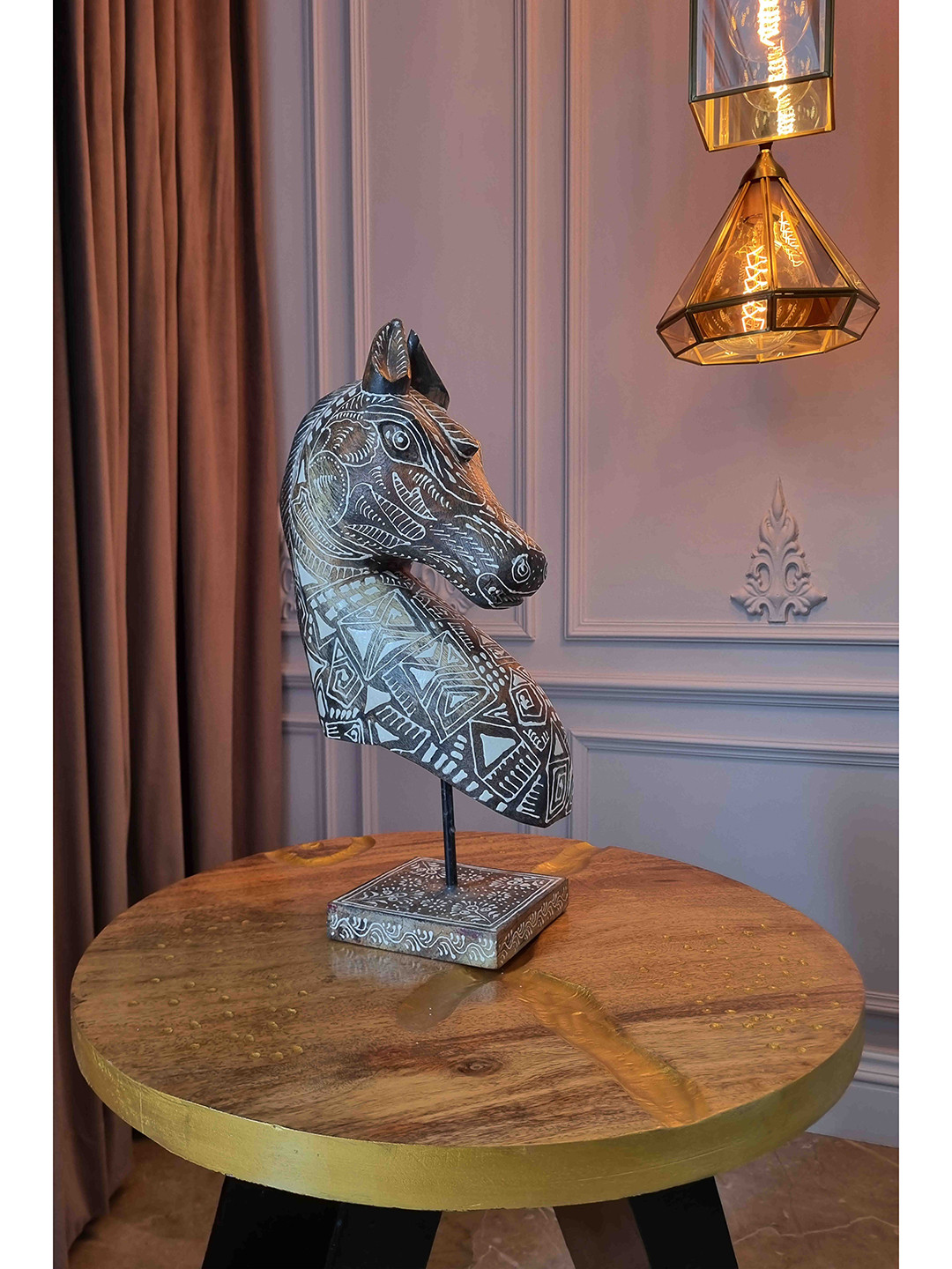 Folkstorys Chetak Brown Wood Natural Living Room Large Showpiece - 7.1 Inches