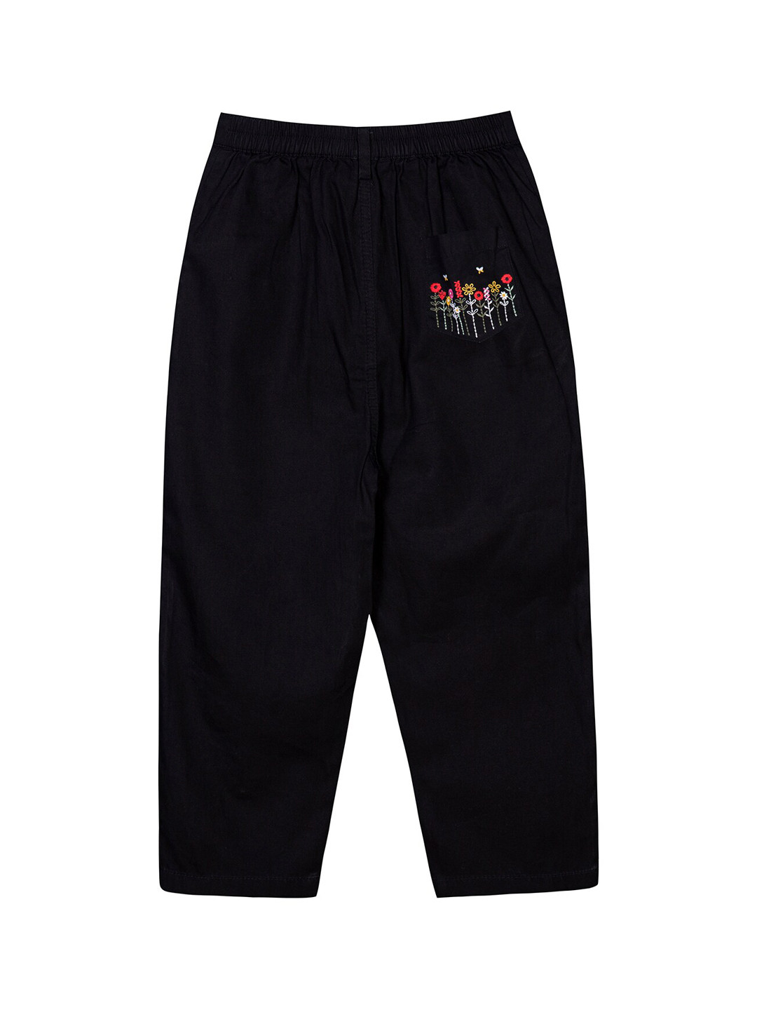 Budding Bees Girls Black Relaxed Chinos Trousers