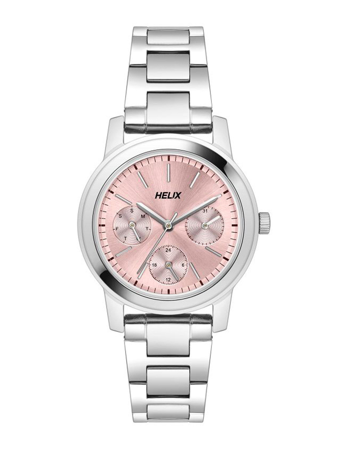 Helix By Timex Pink Round Dial Analog Stainless Steel Women Watch - TW052HL01