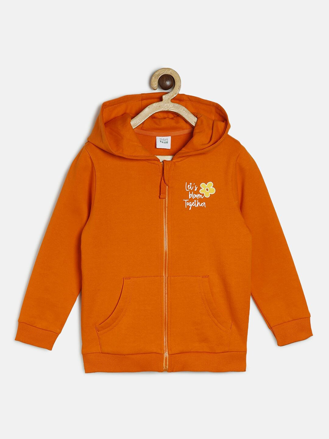 MINI KLUB Girls Orange Organic Cotton Lightweight Open Front Jacket