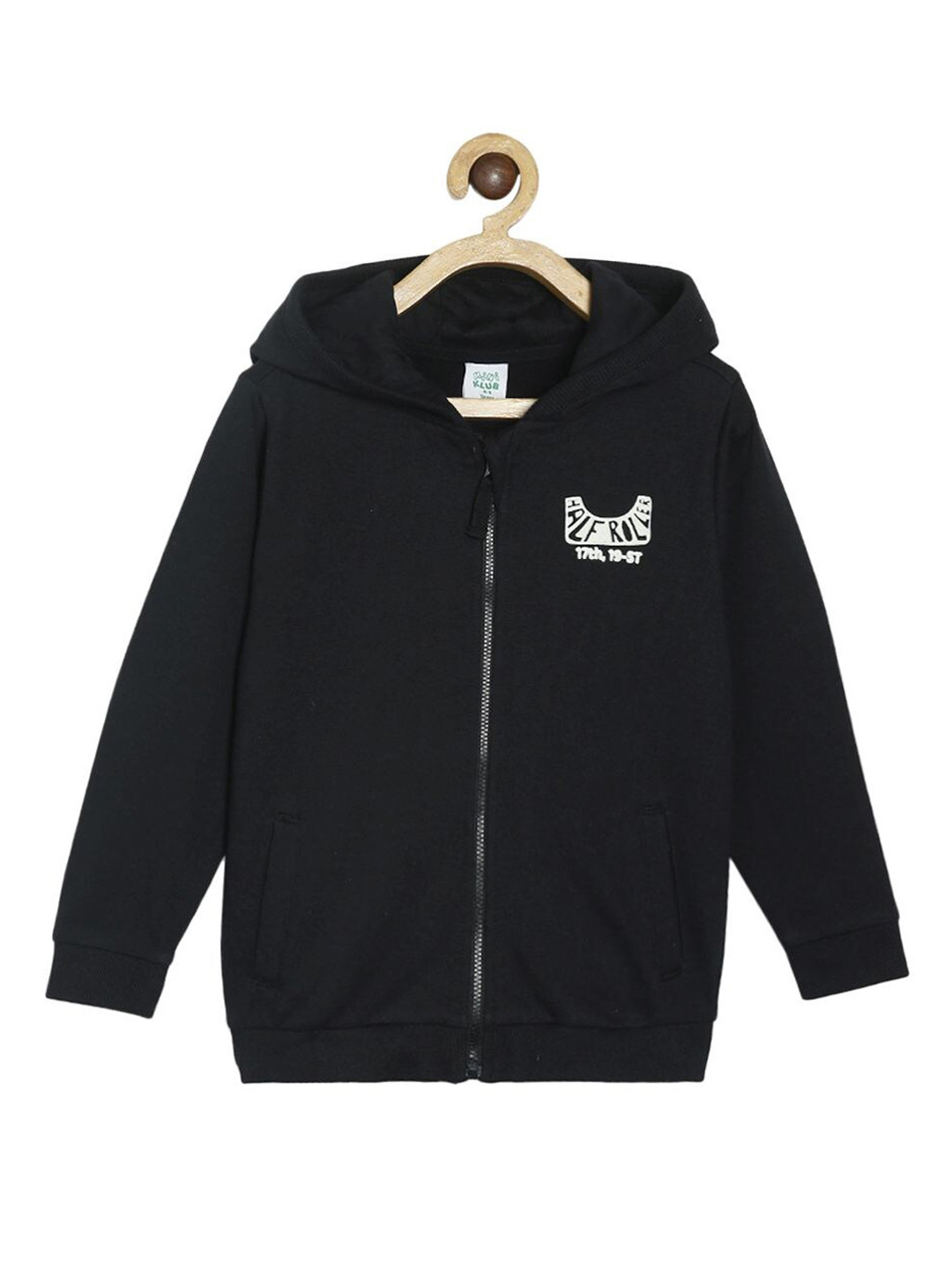 MINI KLUB Boys Black Organic Cotton Lightweight Sporty Jacket