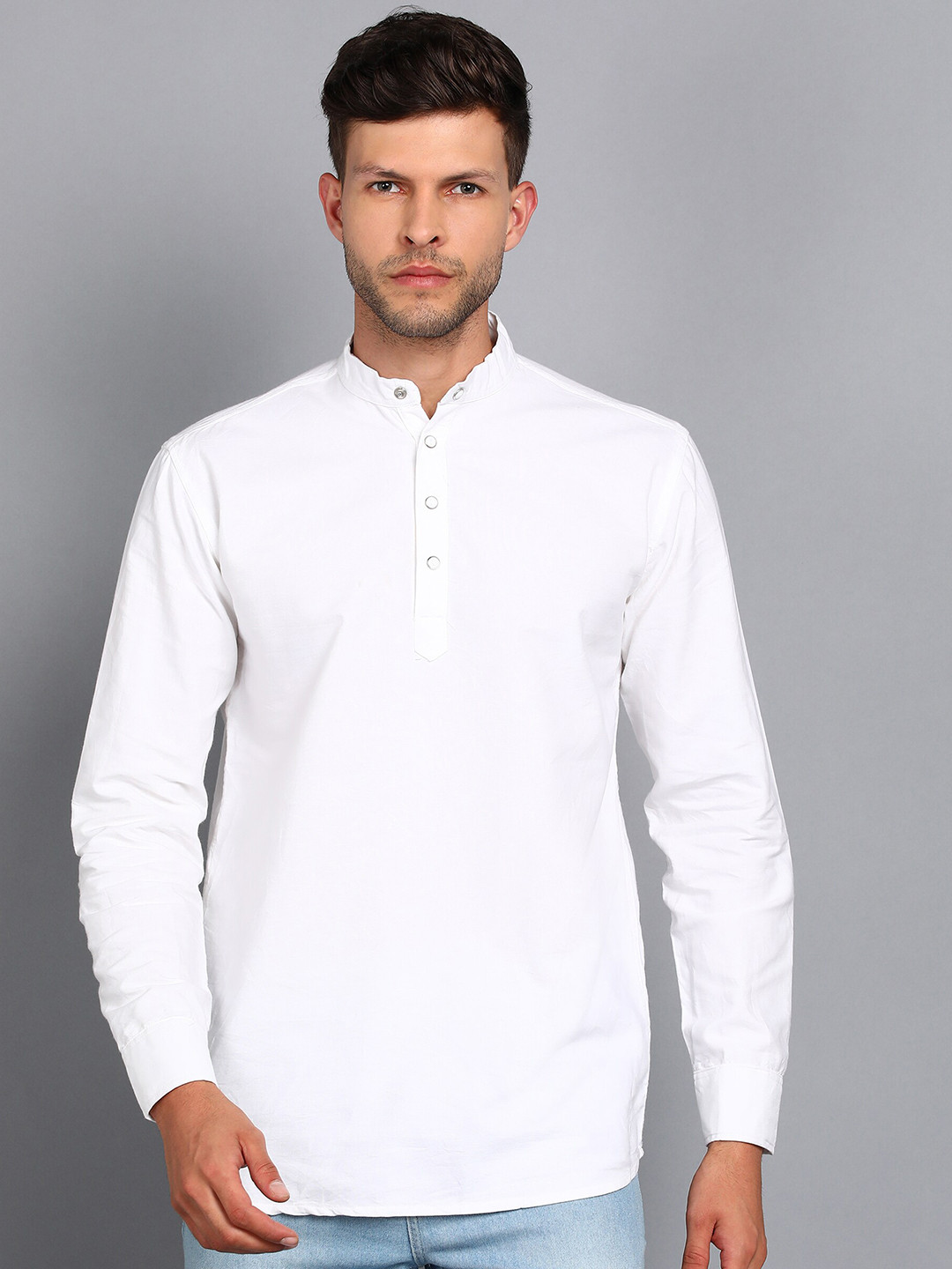 A-Okay Men White Pathani Kurta