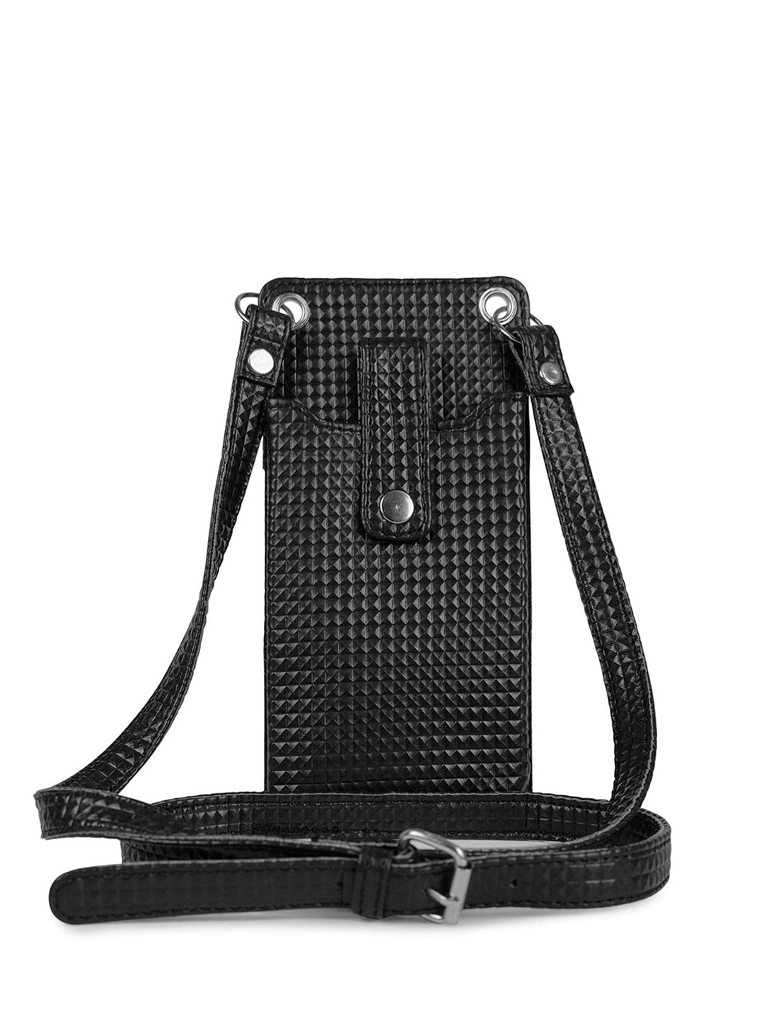 Goatter Women Black PU Bucket Shoulder Bag with Quilted