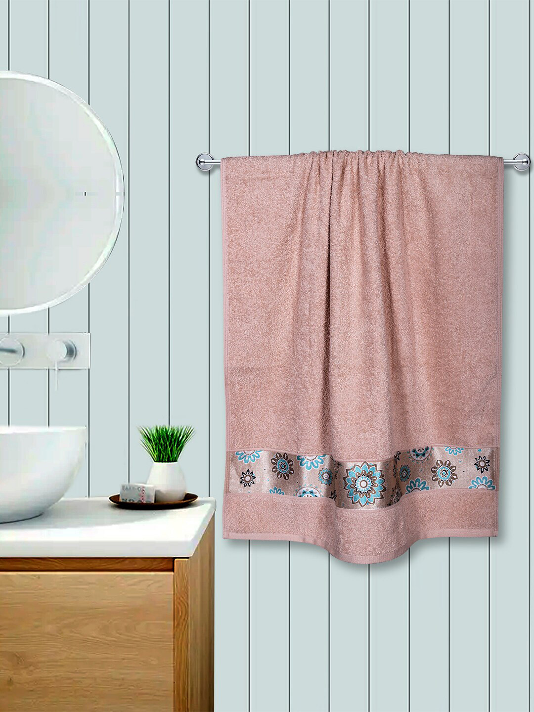 RANGOLI Pink  Solid Pure Cotton 450 GSM Bath Towels