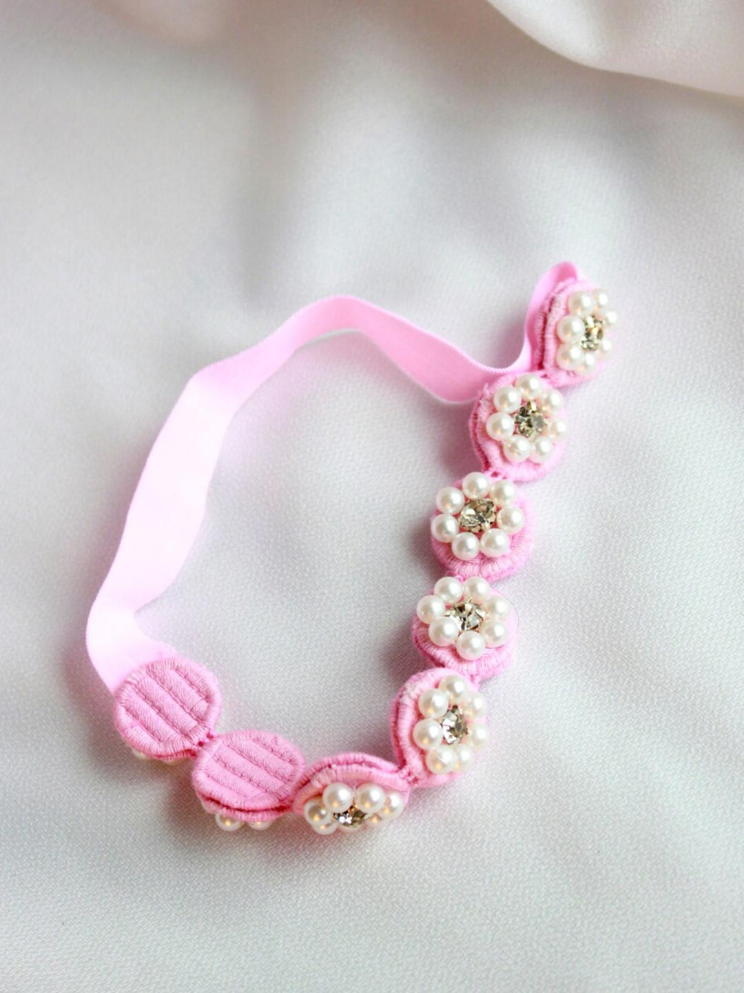 Choko Girls Pink & White Embellished Hairband