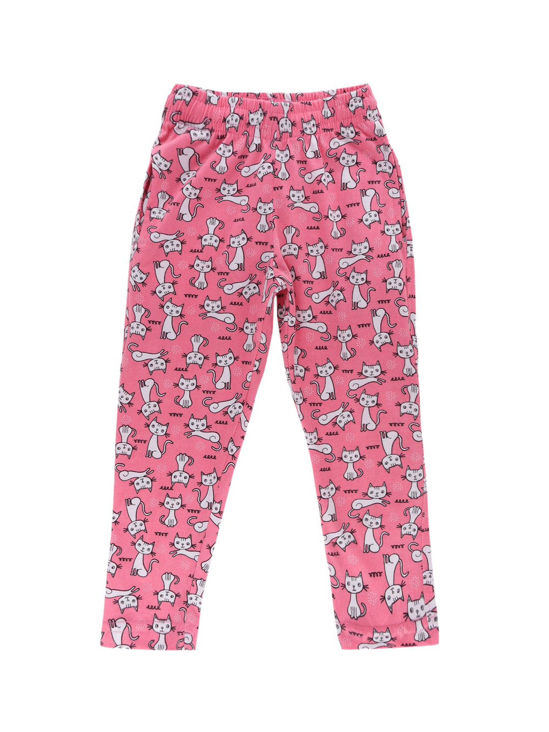 DYCA Girls Pink Cat Printed Track Pants