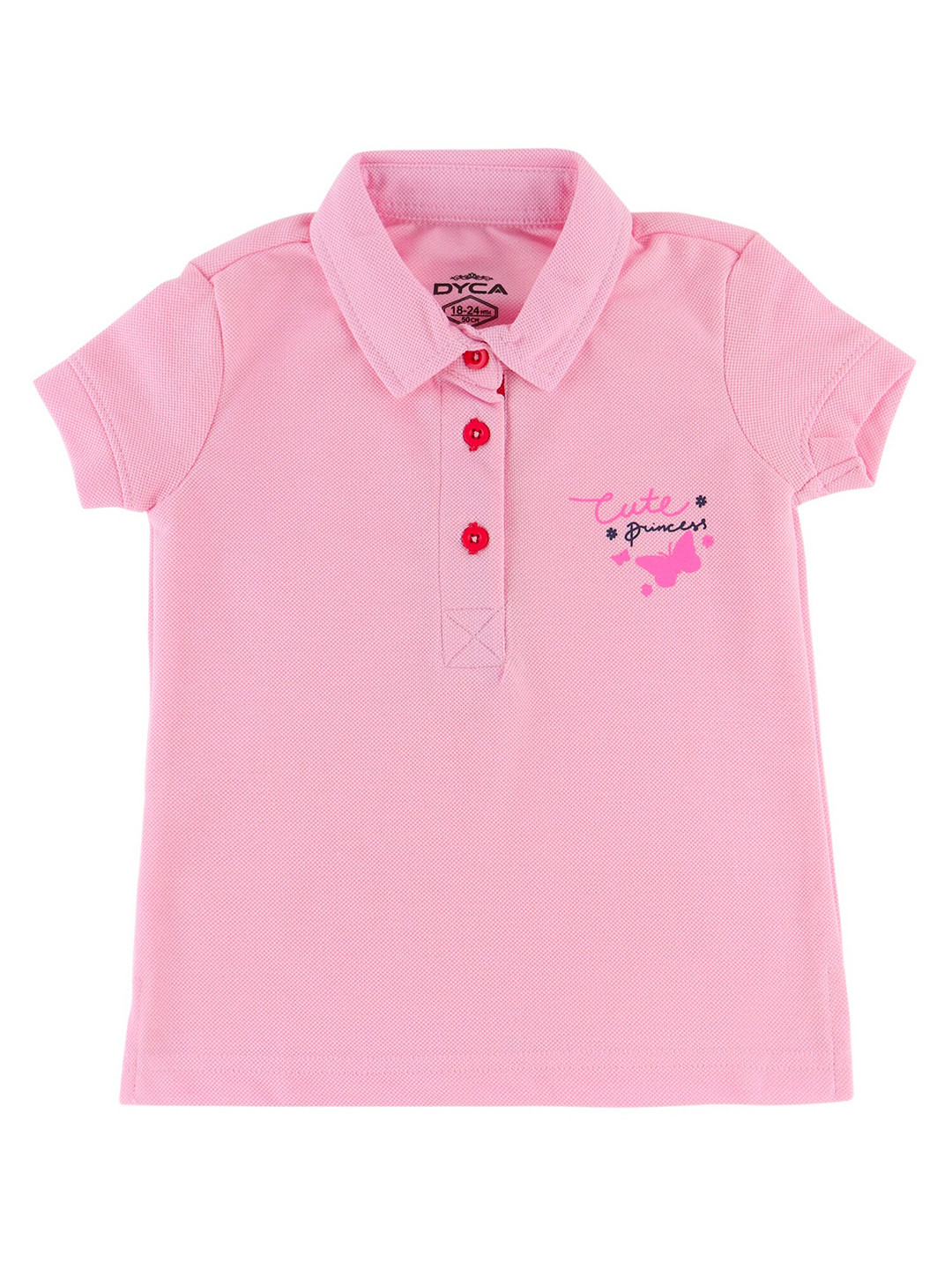 DYCA Girls Pink Polo Collar T-shirt