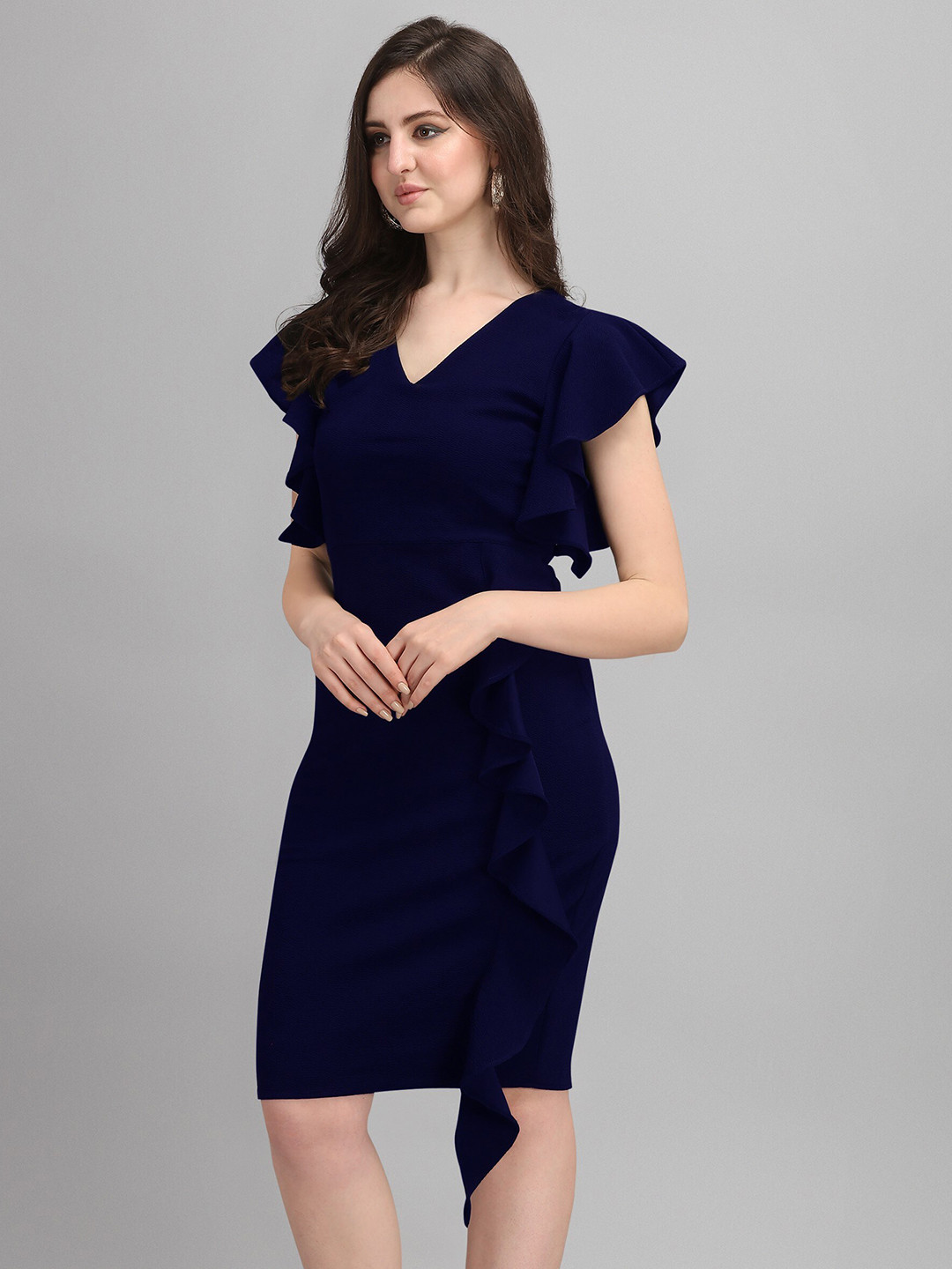 SHEETAL Associates Blue Formal Bodycon Dress