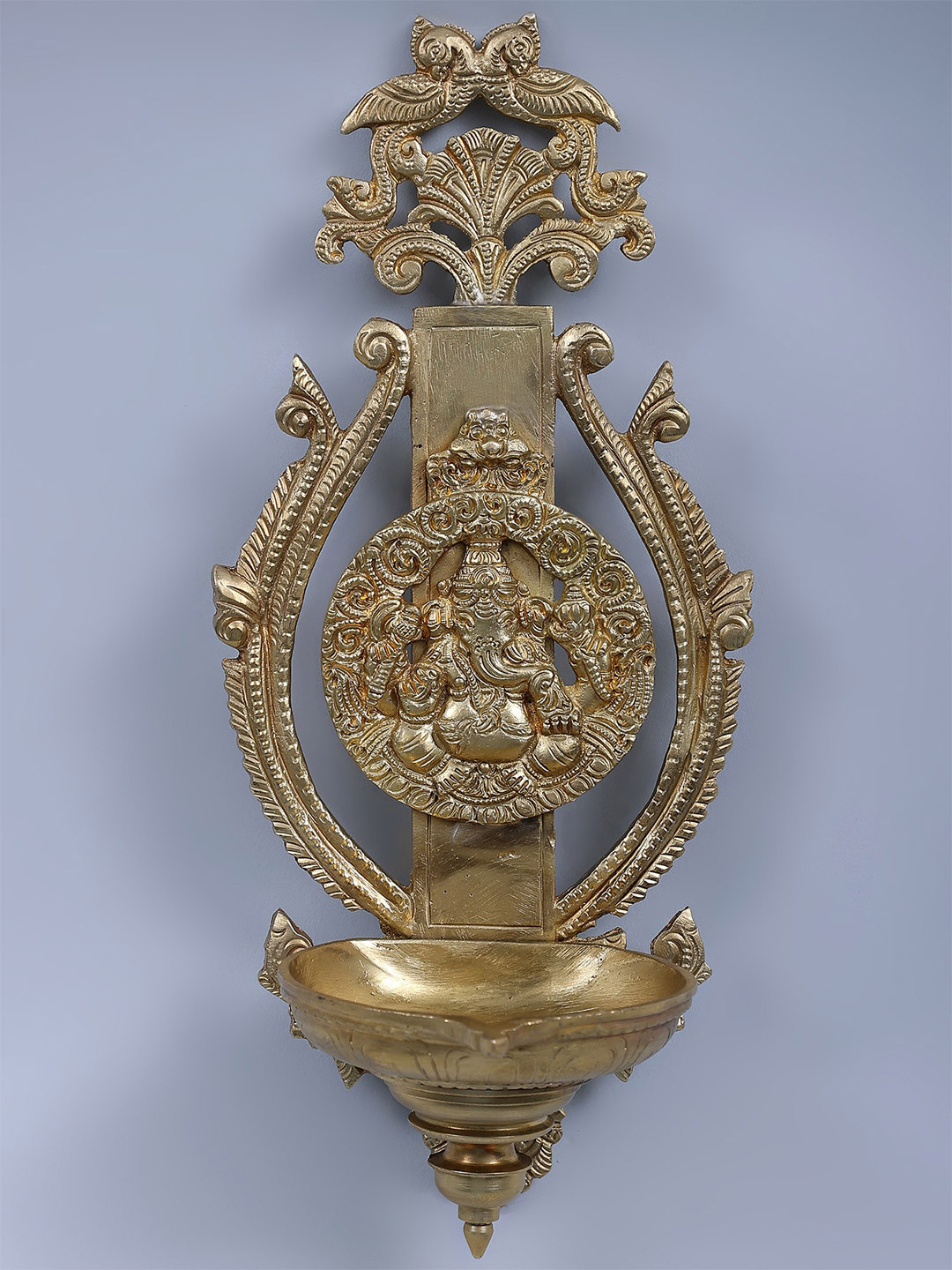 Exotic India Gold-Toned Ganesha Wall Hanging Diya