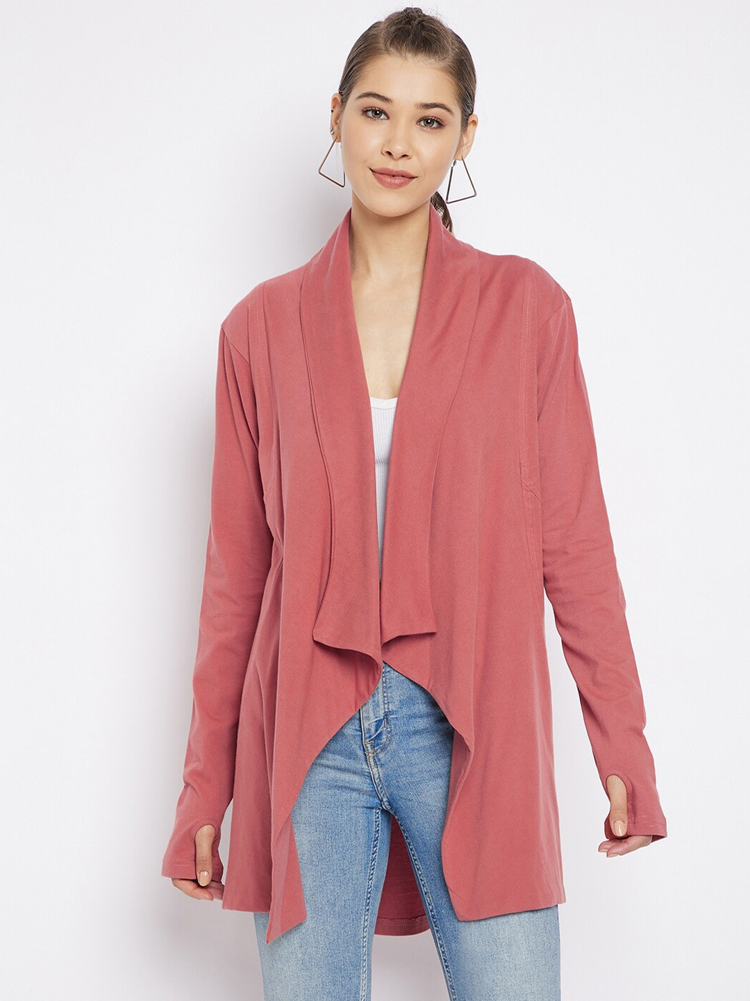 Hypernation Women Rust Longline Shrug