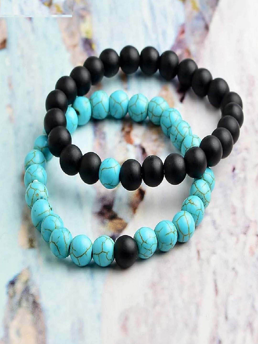 UNIVERSITY TRENDZ Men Black and Blue Bracelet
