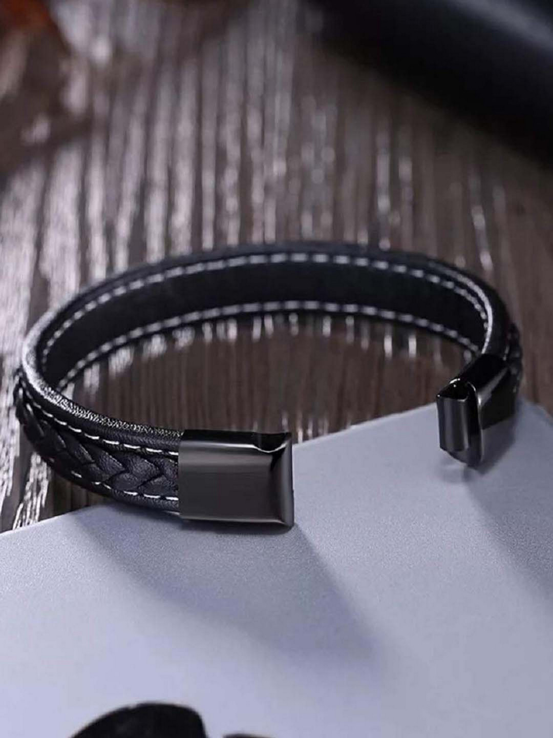 UNIVERSITY TRENDZ Unisex Brown Leather Link Bracelet