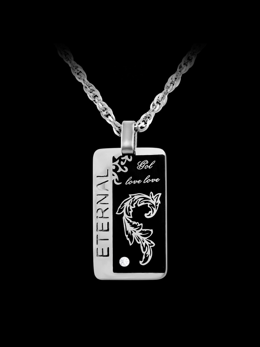 NAKABH Women Black Stainless Steel Pendant