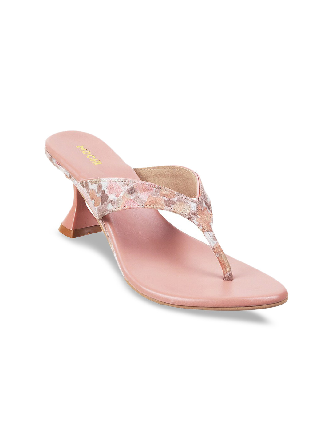 Mochi Pink Embellished Block Sandals