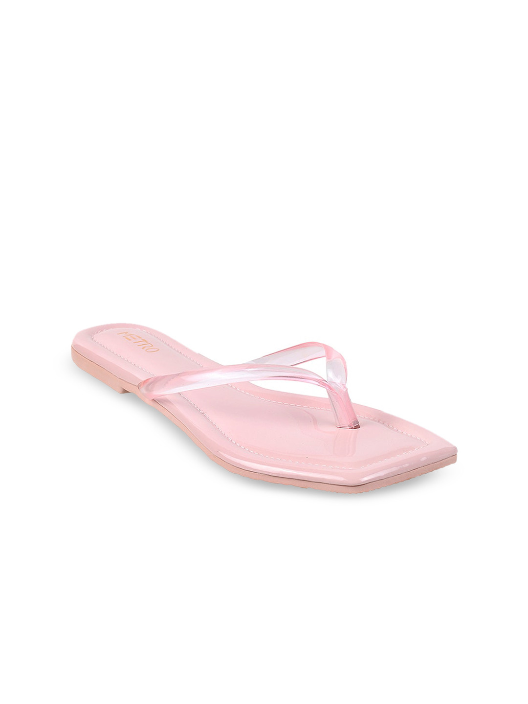 Metro Women Pink T-Strap Flats