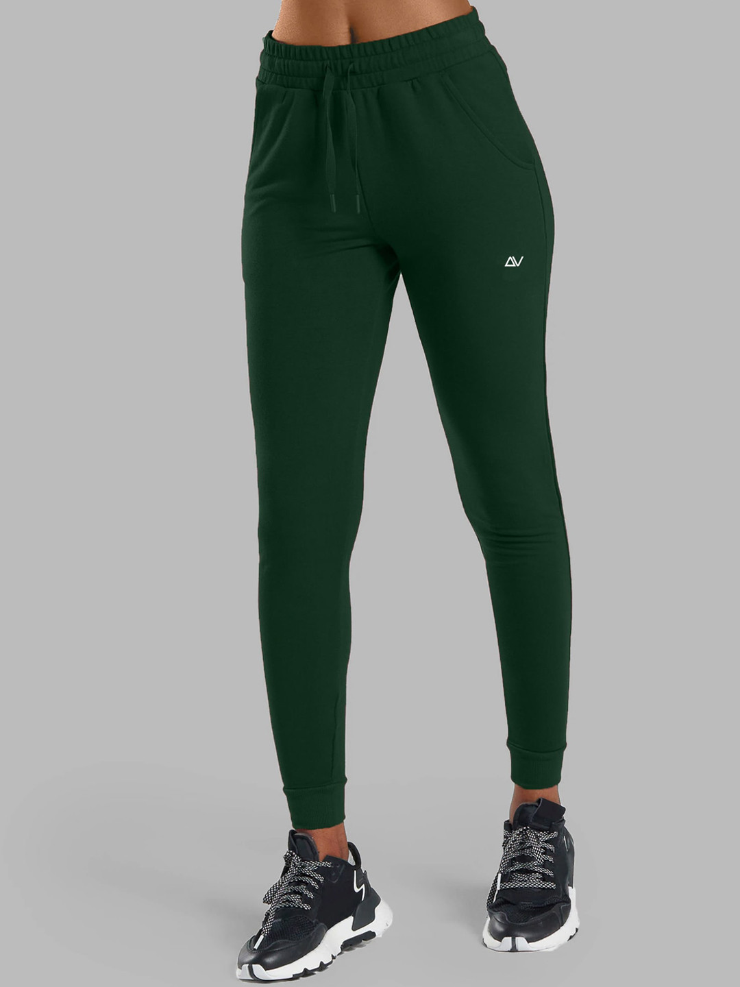 ADDYVERO Women Green Solid Slim Fit Jogger