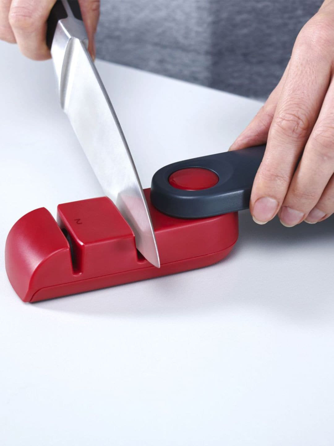 Joseph Joseph Red & Grey Solid Rota Folding Knife Sharpener & Honer