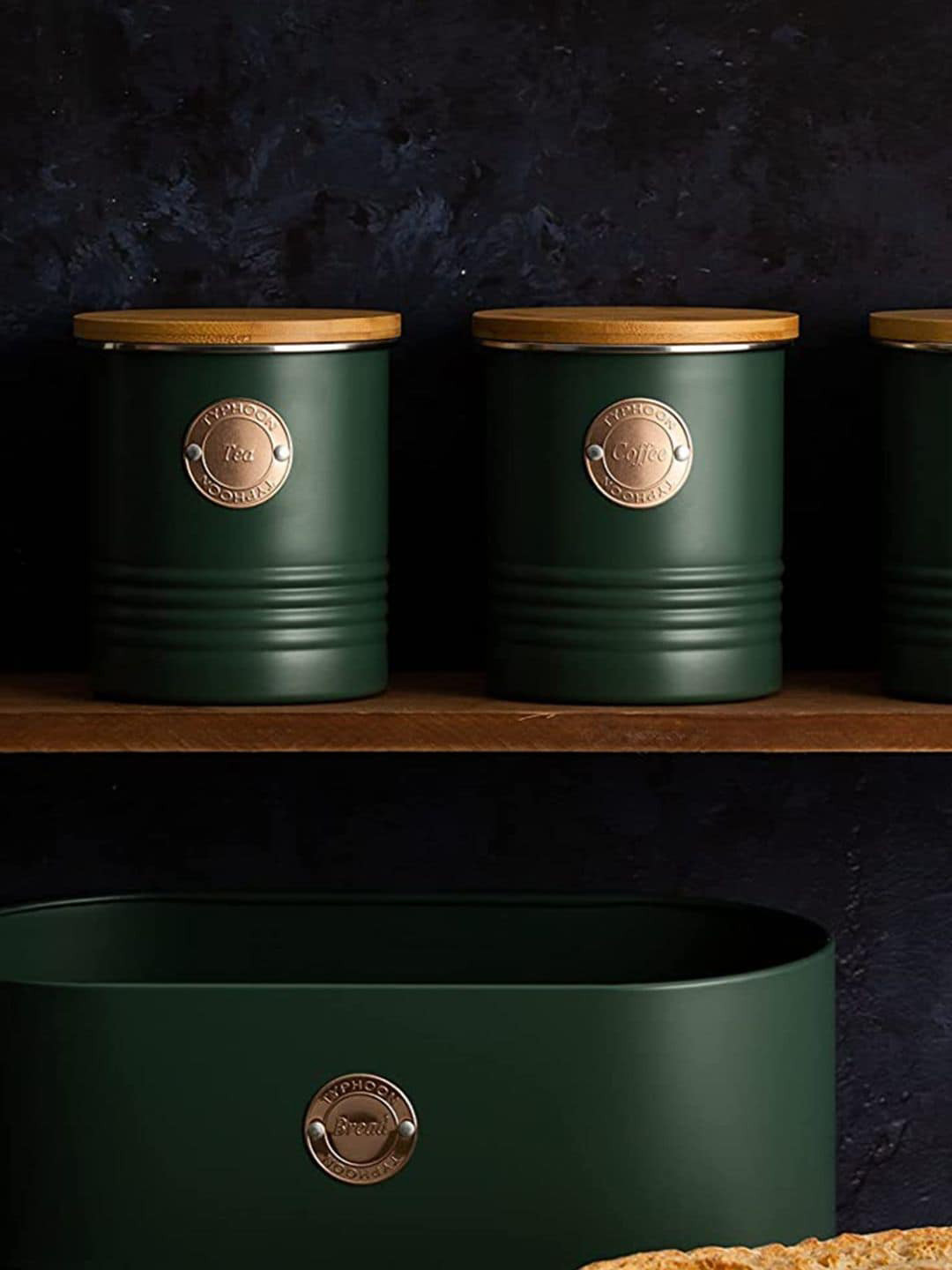 TYPHOON Green Solid Stainless Dishwasher safe Steel Coffee Storage