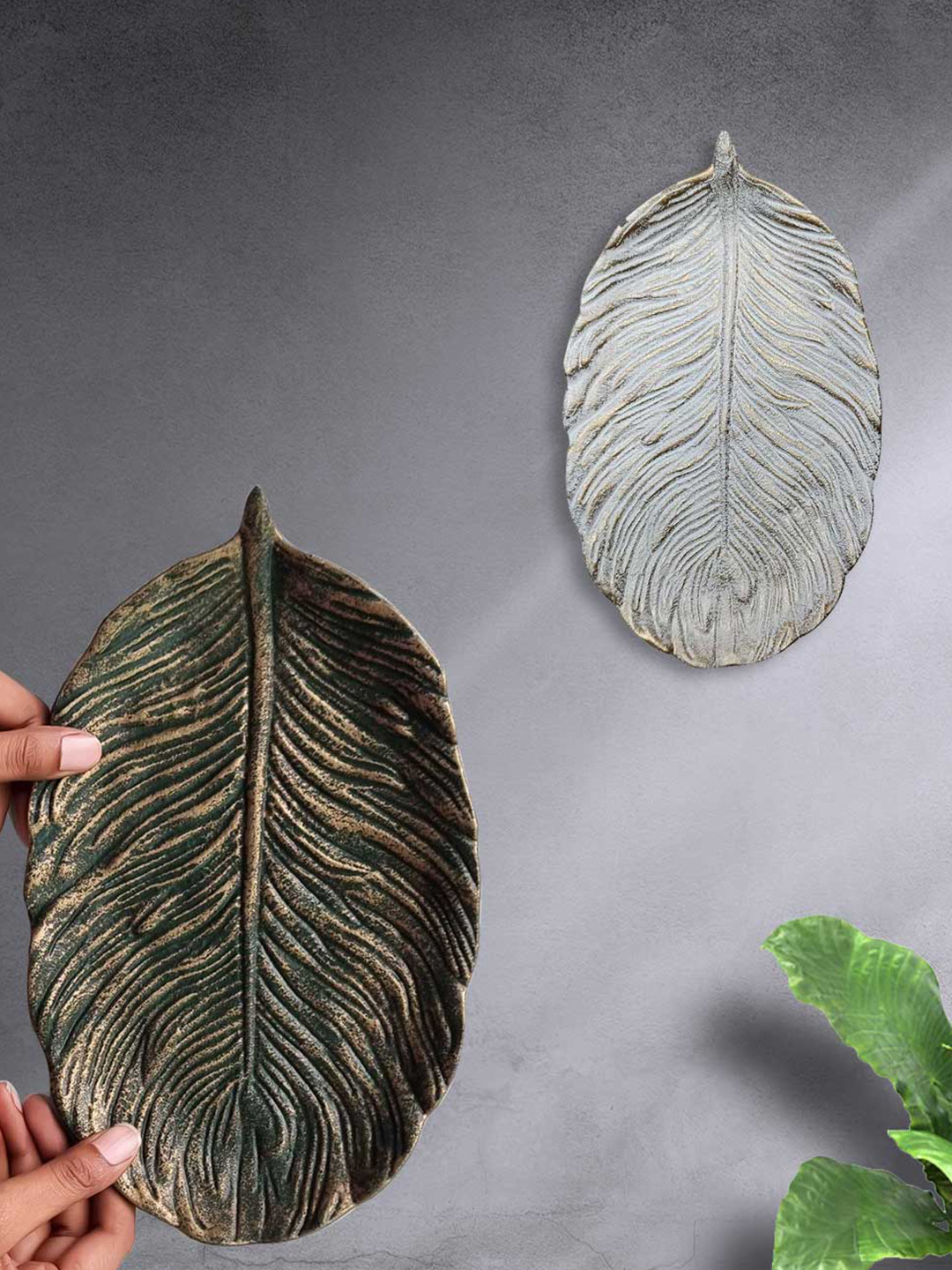 Art Street Set Of 2 Wooden Decorative Mdf Plate Wall Decor