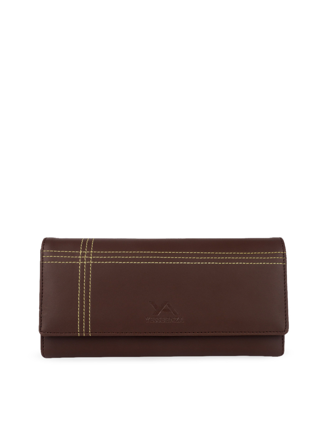 YESSBENZA Brown Textured Envelope Clutch