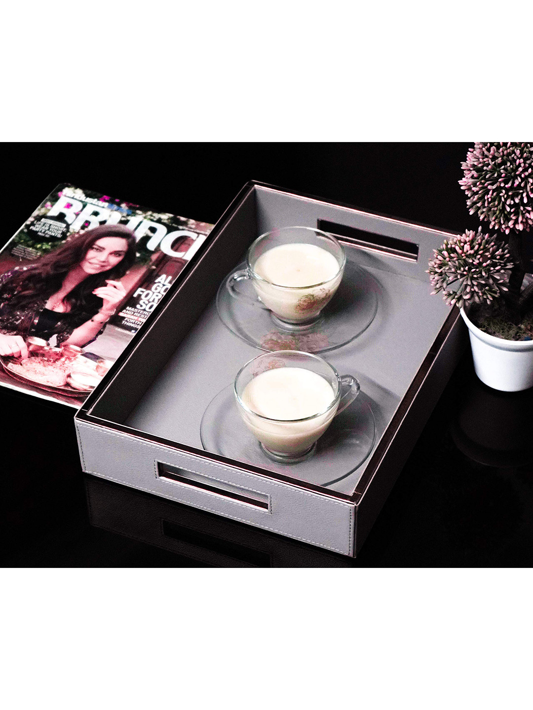 Alpna Grey Wooden Serving Tray