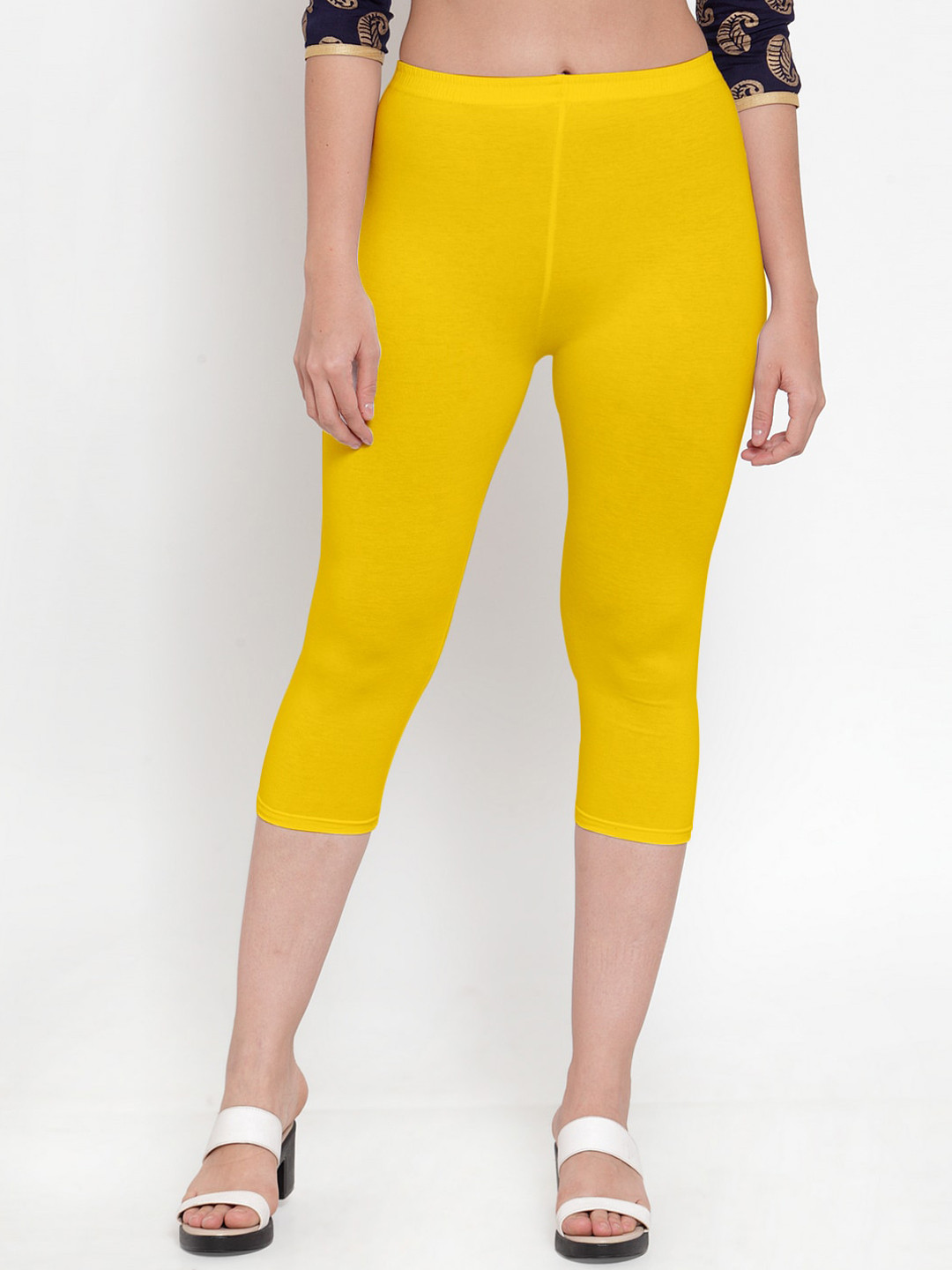 GRACIT Women Yellow Capris