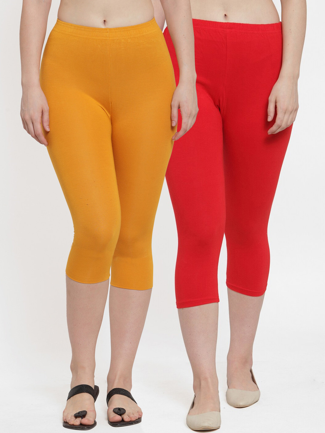 GRACIT Women Red & Orange Capris