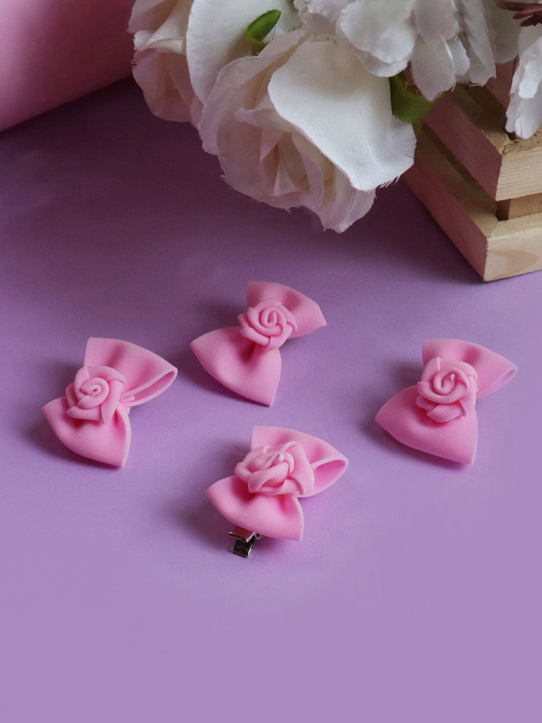 Soho Boho Studio Women Pink Set of 4 Alligator Hair Clip